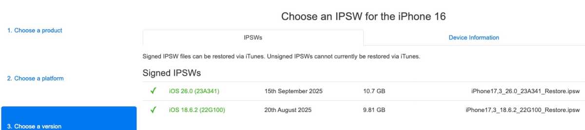 To find out if Apple still signing iOS