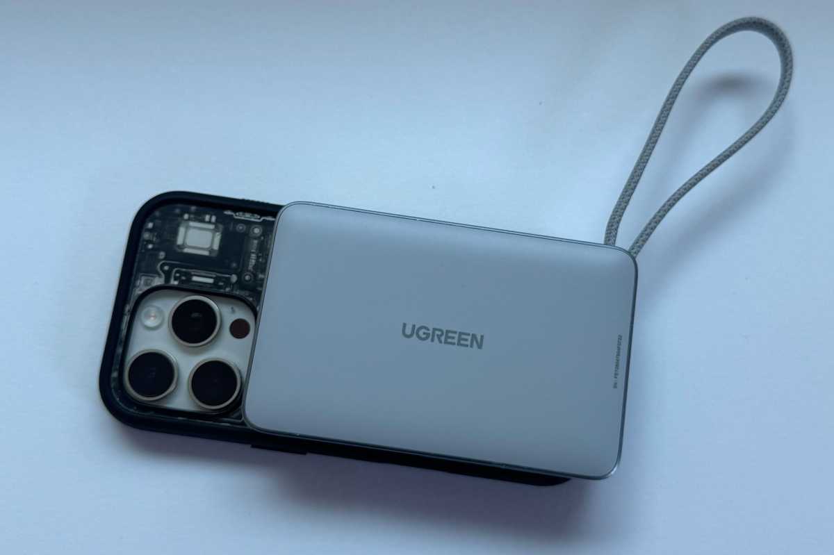Ugreen MagFlow Qi2 25W Magnetic Wireless 10000mAh Power Bank top black MW