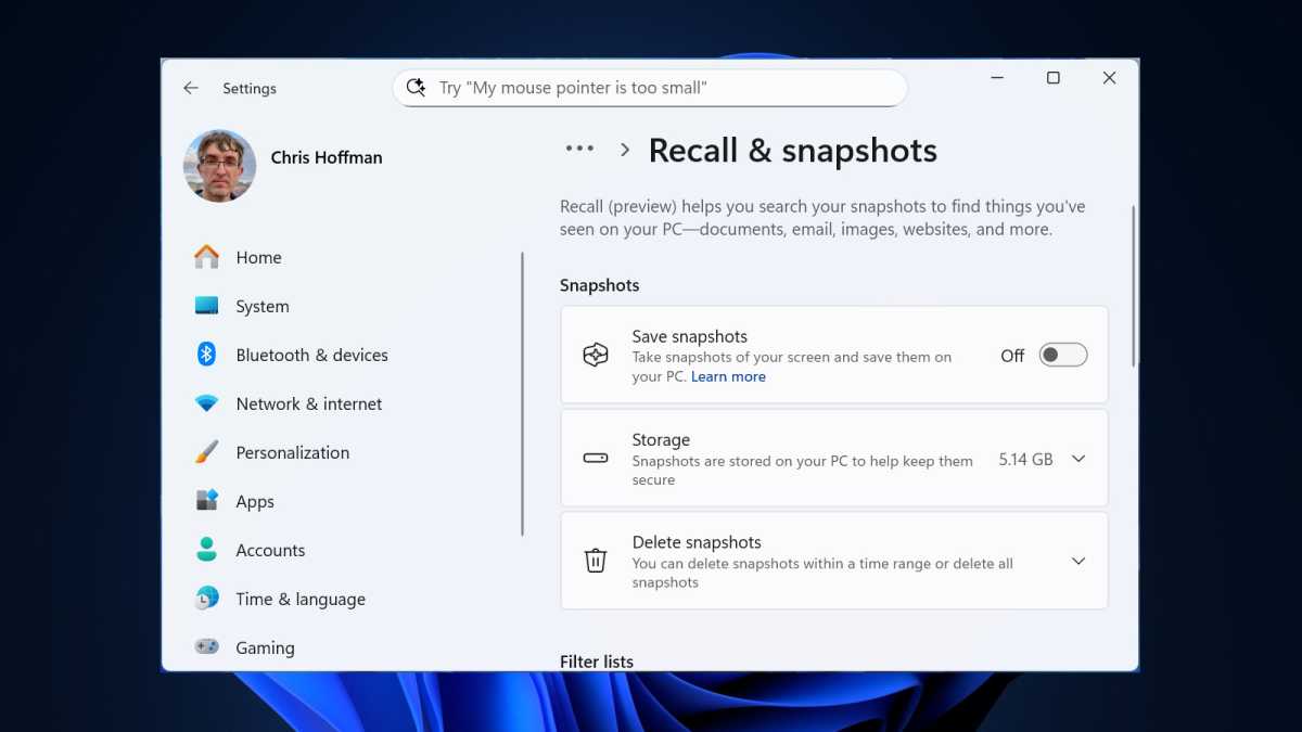 Windows 11 disable AI tips turn off Recall