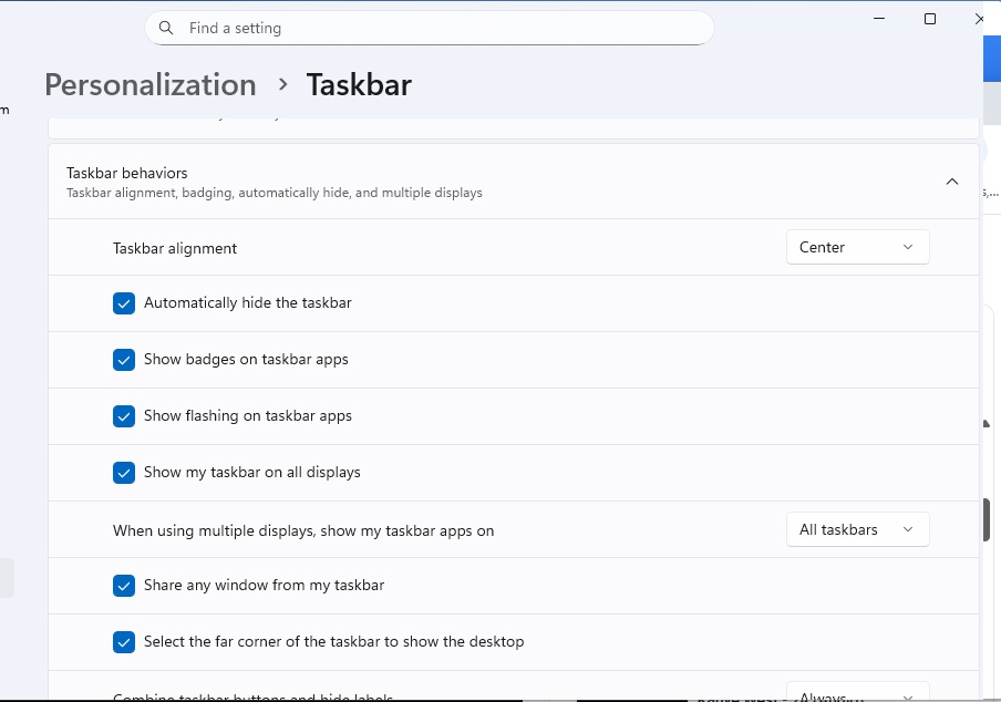 Windows hide taskbar