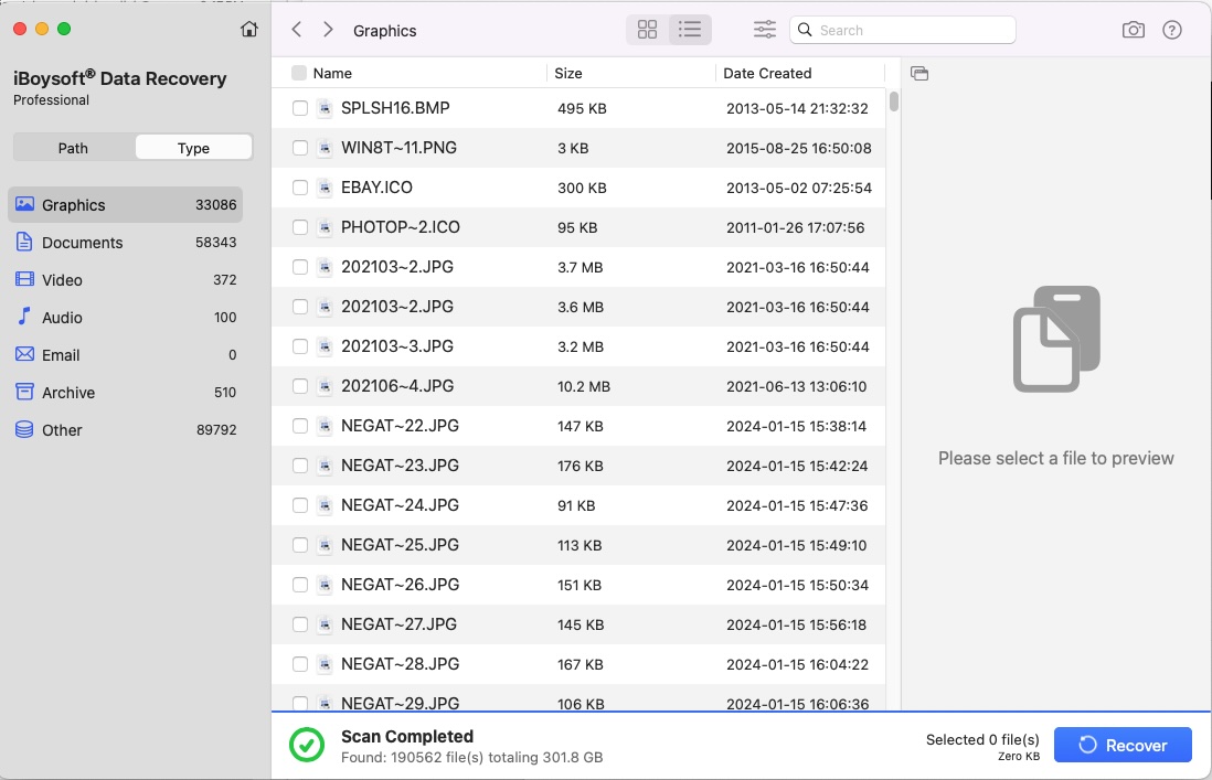 IboysoftDatarecovery Scan completado