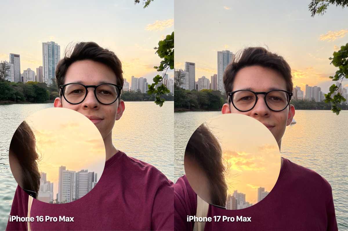 iPhone 17 selfie 1 que muestra detalles del cabello