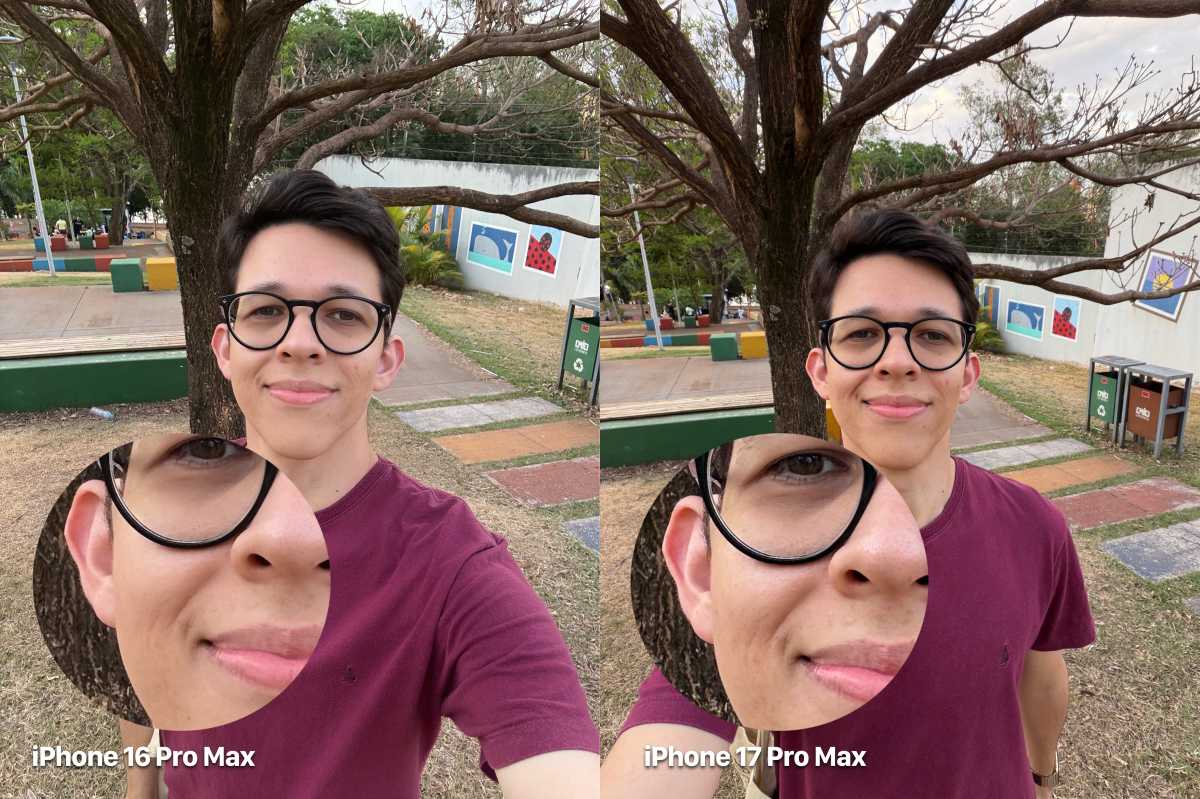 iPhone 17 selfie 2 que muestra detalles de la cara