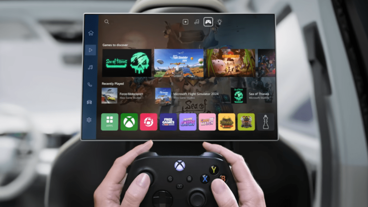 Xbox Game Pass running on LG car screen