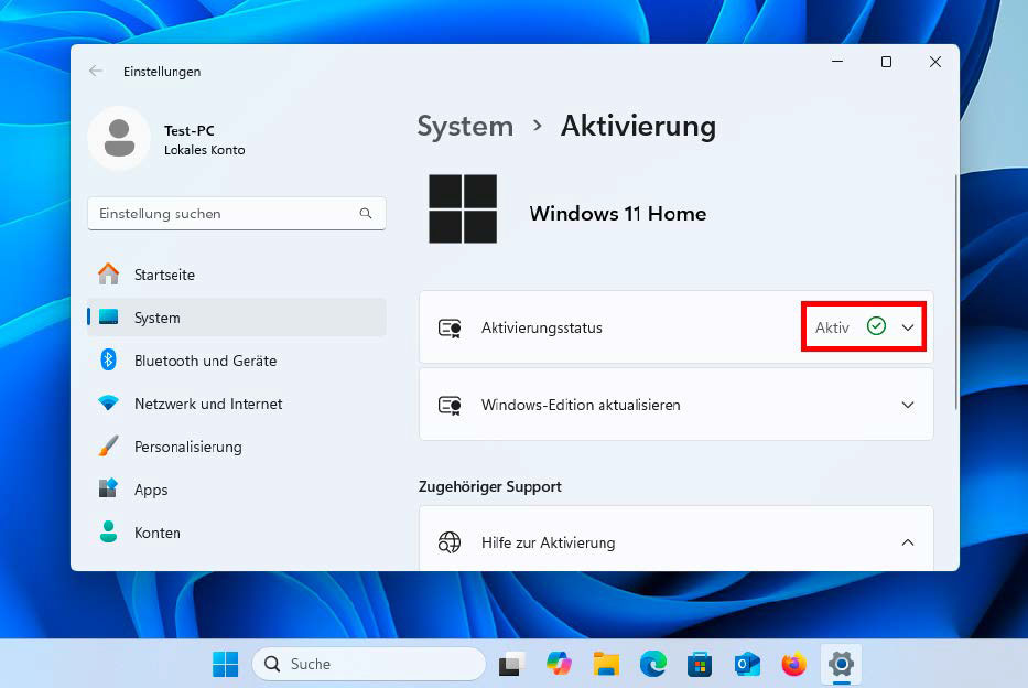 Wenn Windows auf einem Rechner in der Vergangenheit schon einmal aktiviert war, ist die Lizenz bei einer Neuinstallation auf der gleichen Hardware automatisch weiter gültig.