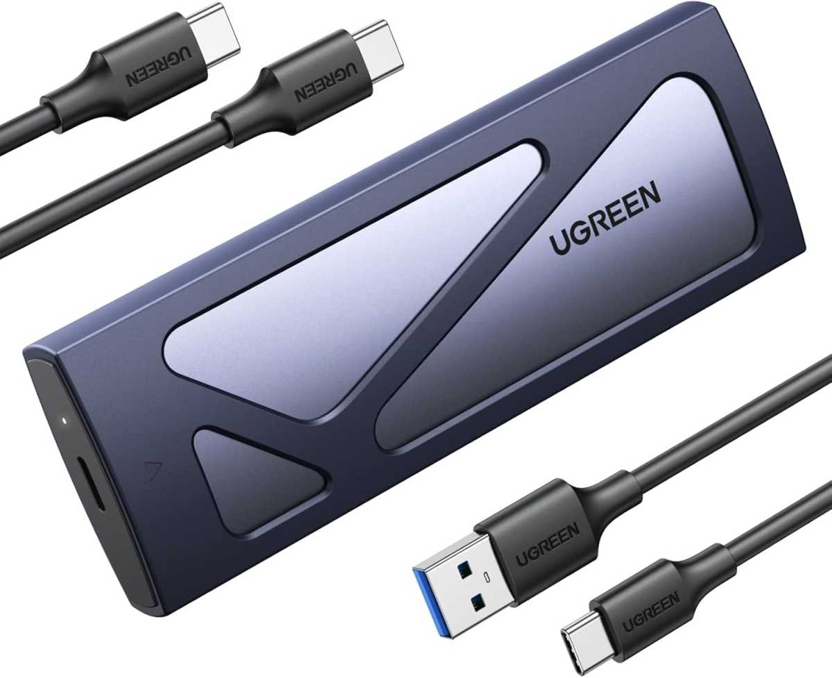UGREEN SSD Enclosure, Tool-Free USB C External, 10Gbps M.2 NVMe to USB Adapter/Reader Supports M and B&M Keys and Size 2230/2242 /2260/2280 SSDs 