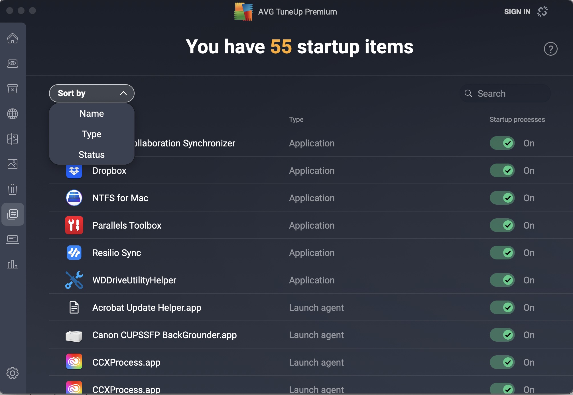 AVGTuneUpPremiumforMac startup items