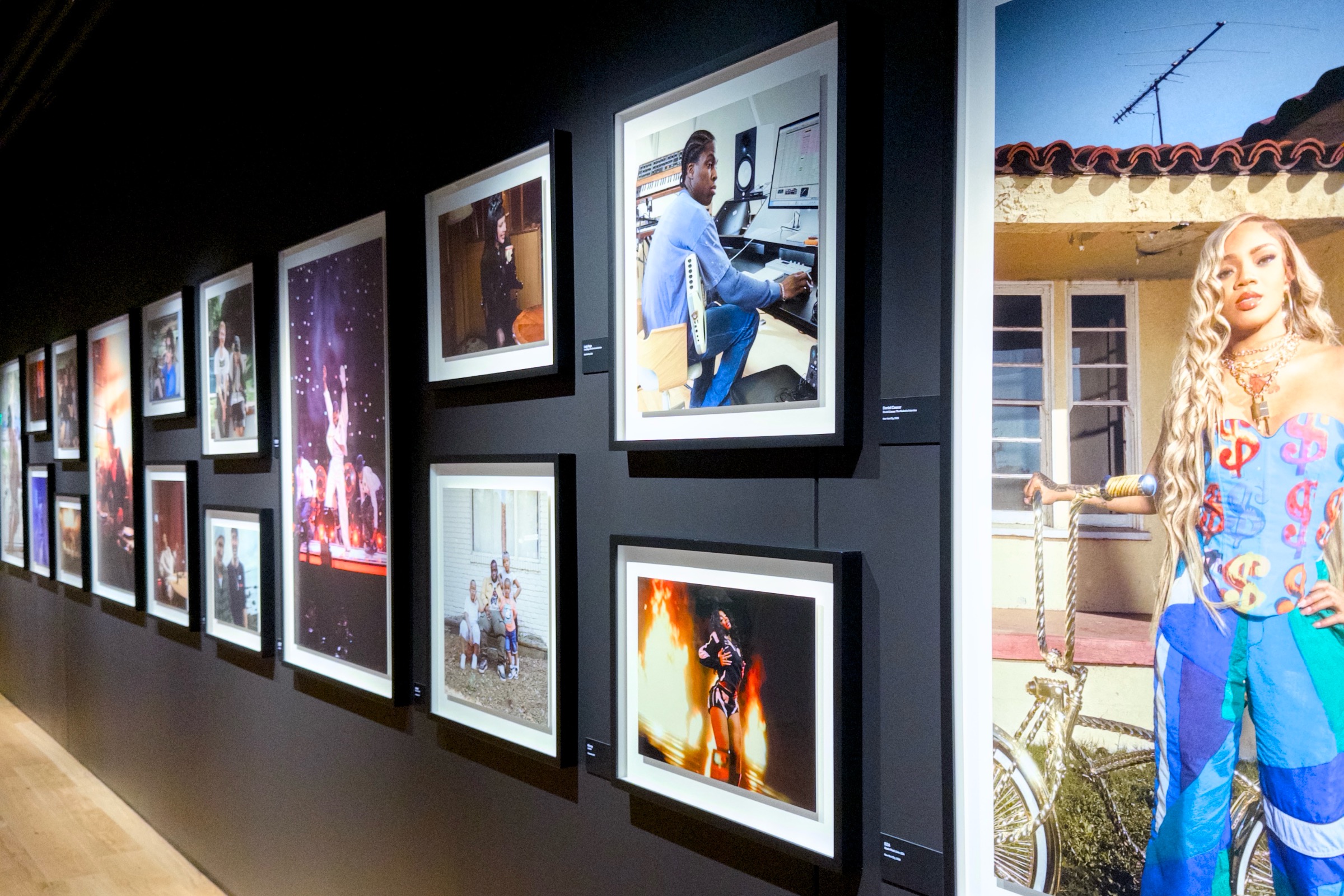 Apple Music studio hallway artwork