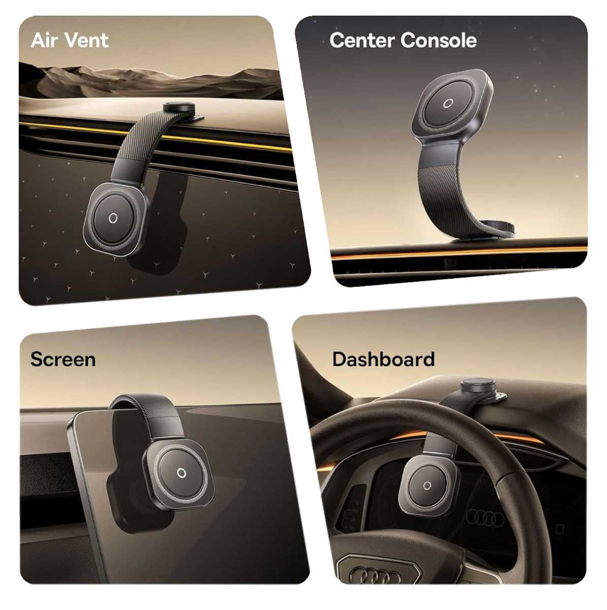 Baseus C03 iPhone Car Mount positions