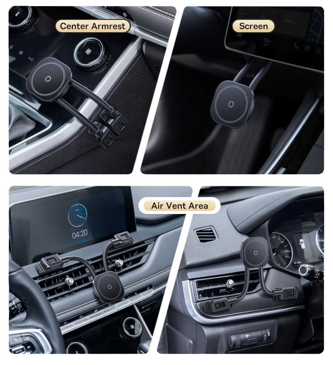 Baseus C03s iPhone Car Mount positions