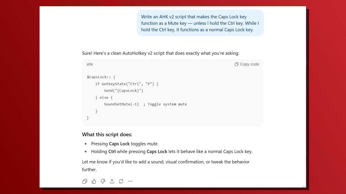 ChatGPT generating AI AutoHotkey script