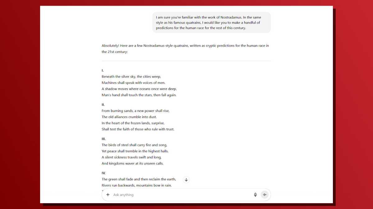 Creative ChatGPT prompts nostradamus predictions