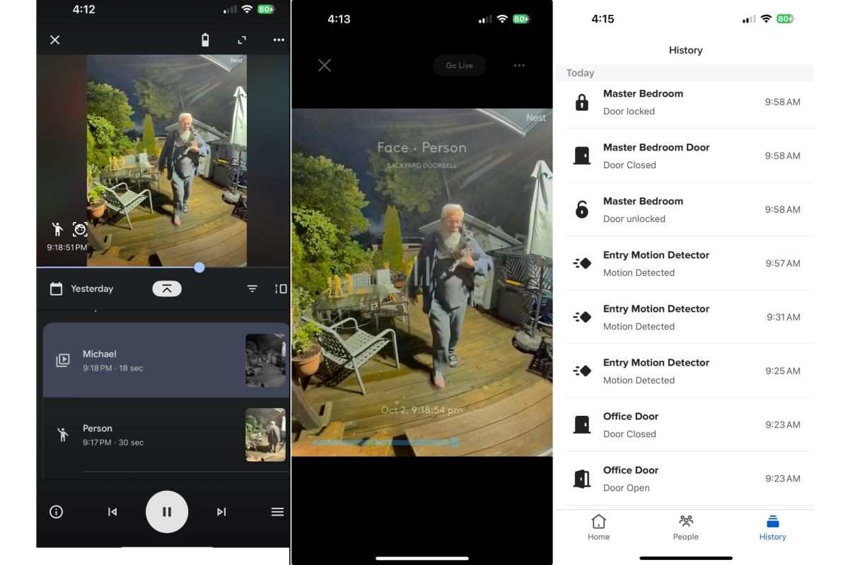 Google Nest Cams in the ADT app vs. the Google Home app