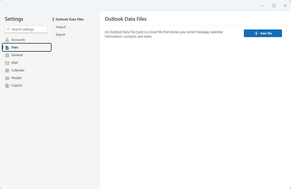 Outlook Data Files