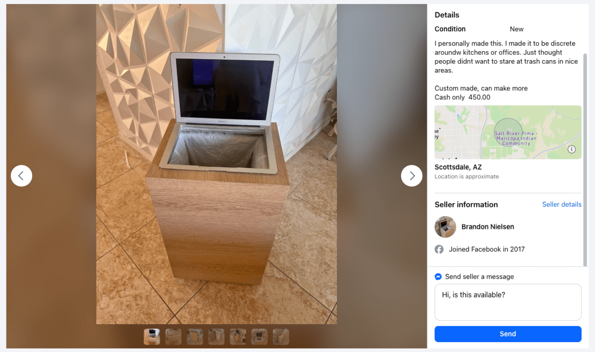 Facebook Marketplace MacBook trash