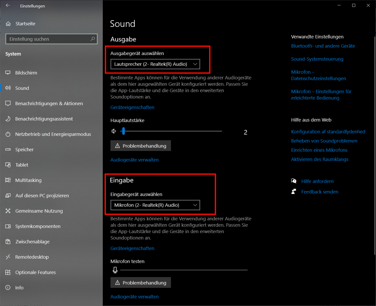 Sound Einstellungen Windows 10