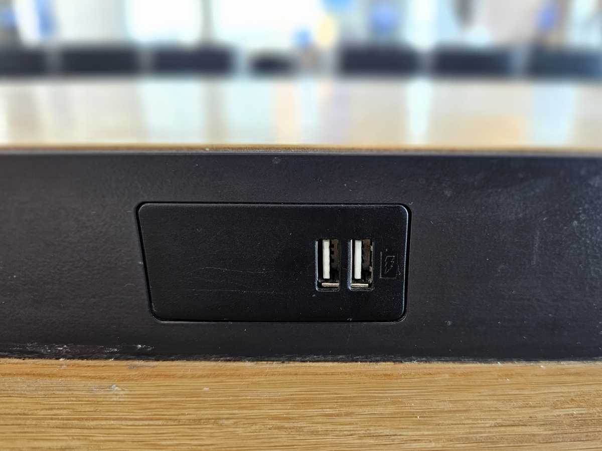 USB A charger in airport