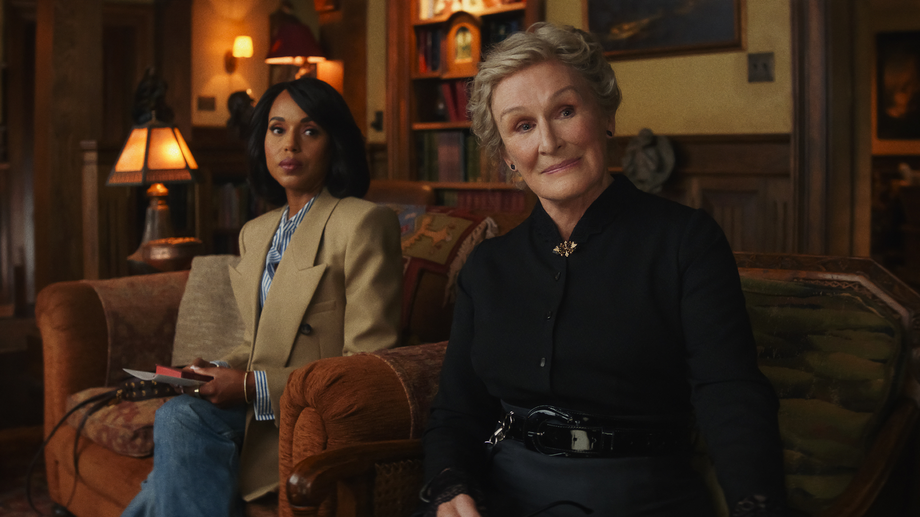 Wake Up Dead Man: A Knives Out Mystery. (L-R) Kerry Washington and Glenn Close