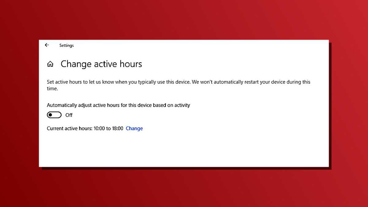 Windows Update active hours