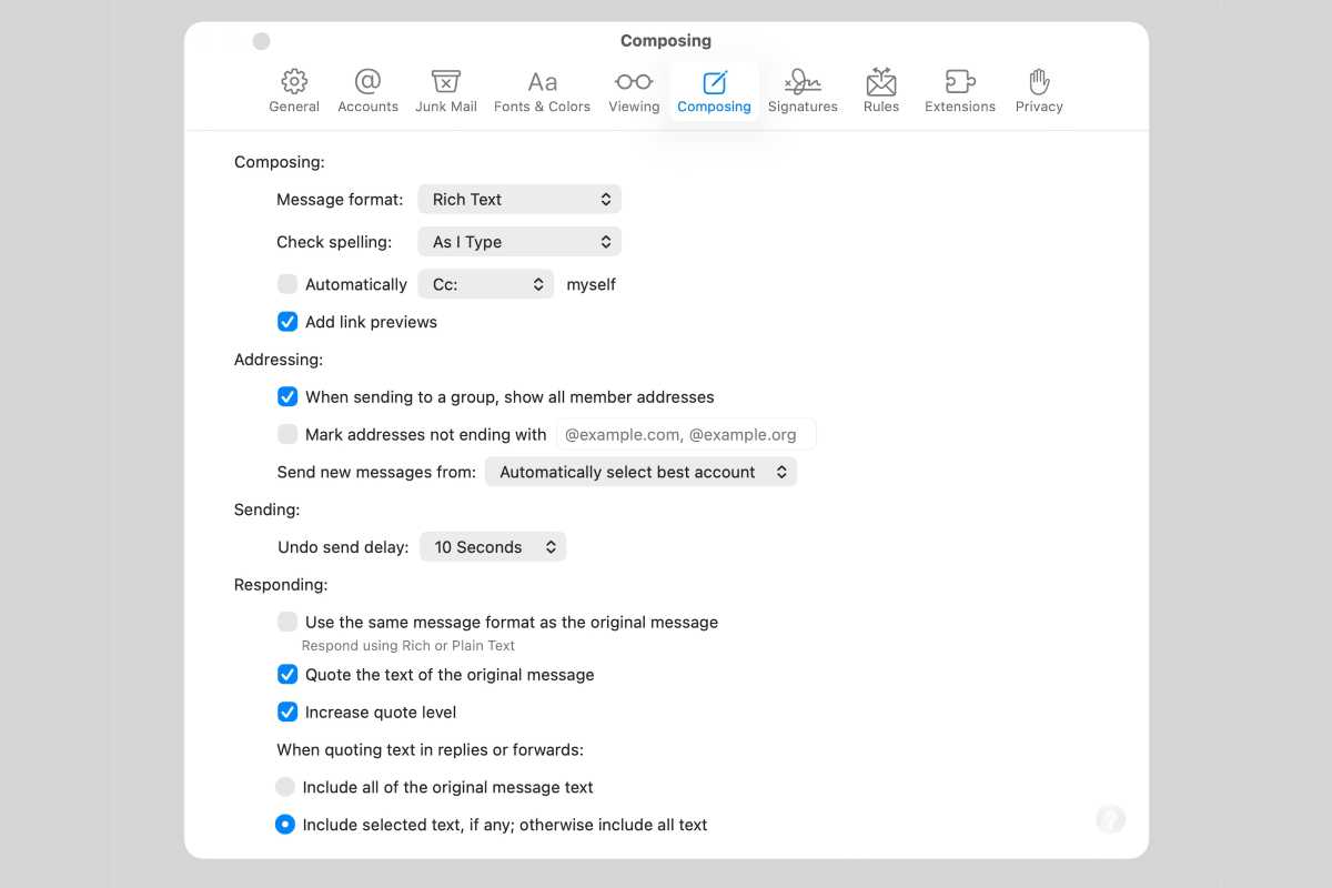 Configuración de correo de Apple