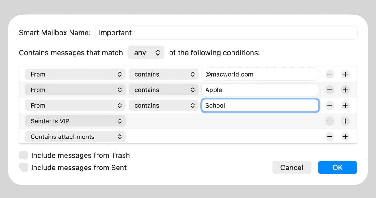 Apple Mail Smart Mailbox