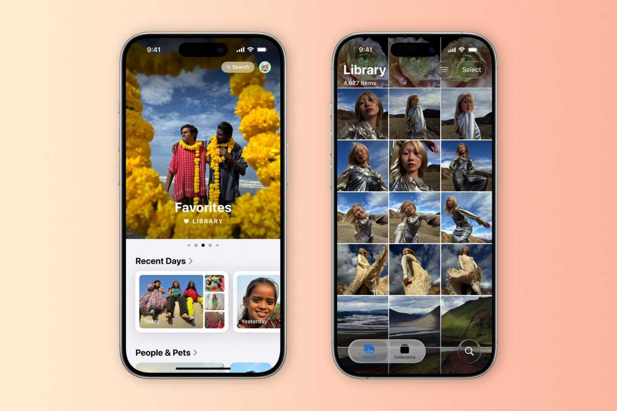 Aplicación Fotos de iOS 18 y iOS 26