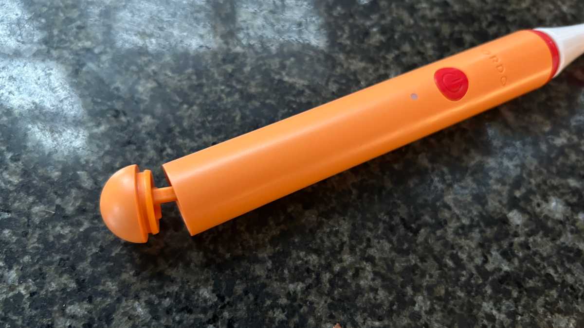 Close-up showing the cap open