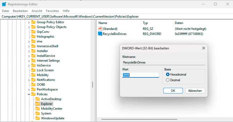 Tipp: So richtest Du unter Windows einen Papierkorb für Wechseldatenträger ein