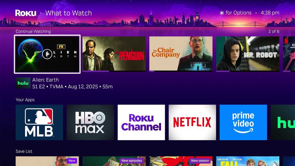 Roku What to Watch menu