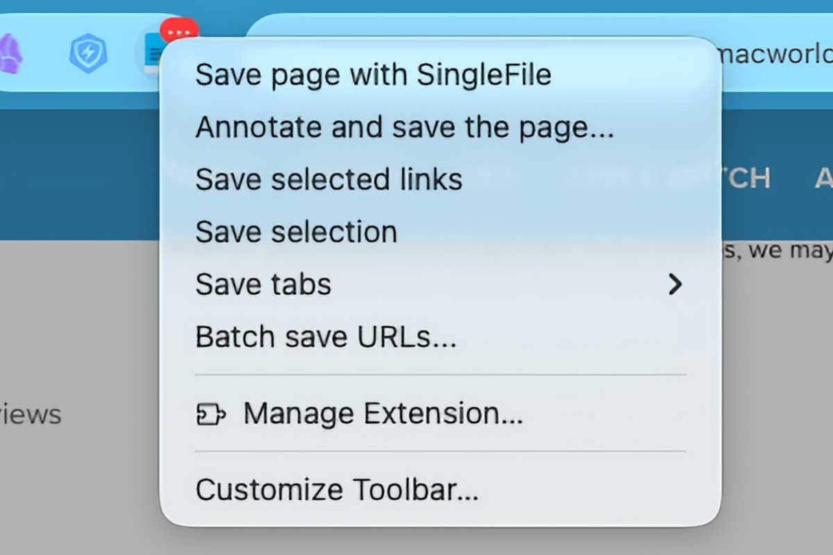 SingleFile Safari