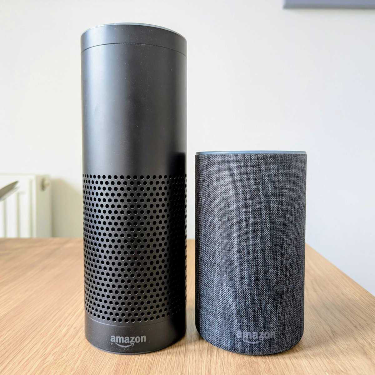 Amazon Echo speakers side view