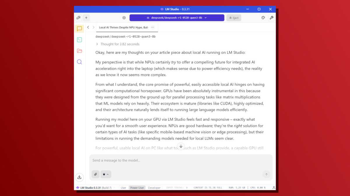 LM Studio on an Nvidia GPU screenshot