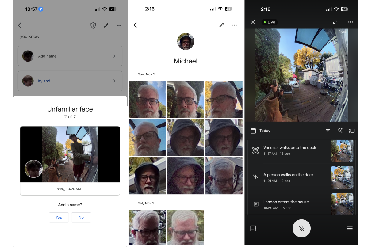 Nest Video Doorbell wired 3rd gen facial recognition
