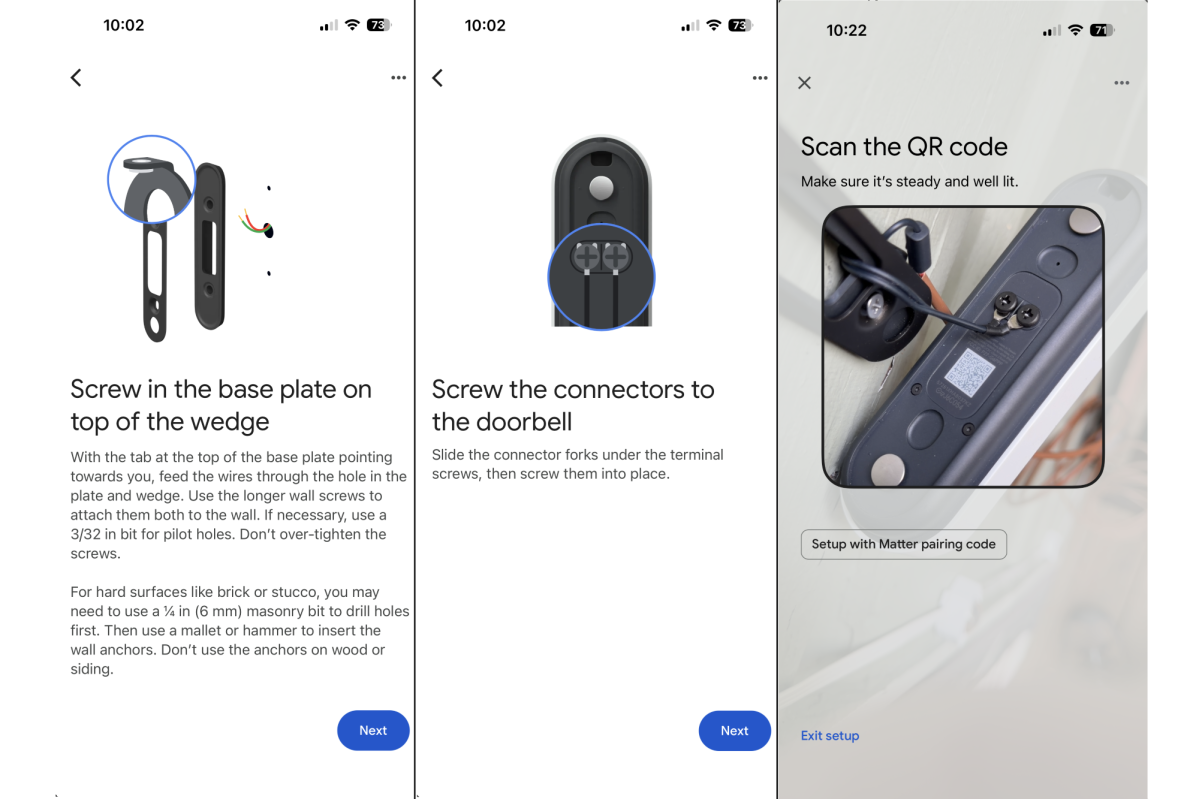 Nest Video Doorbell wired 3rd gen installation screenshot 2
