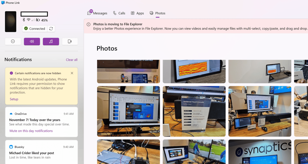 Phone Link Photos within Windows
