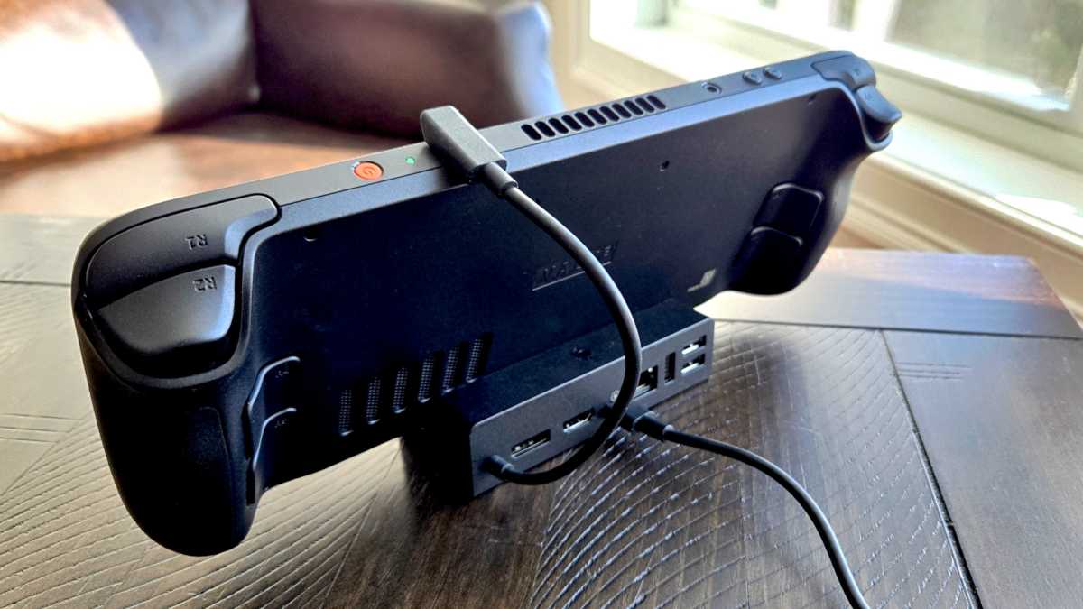 Steam Deck docked rear view