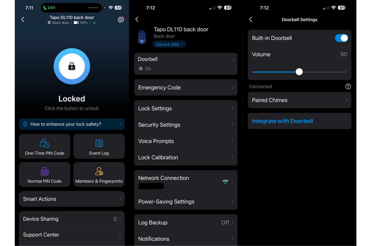 Tapo DL110 app screenshots