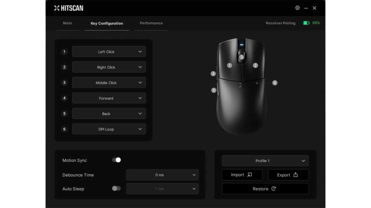 Configuración del botón Hitscan Hyperlight