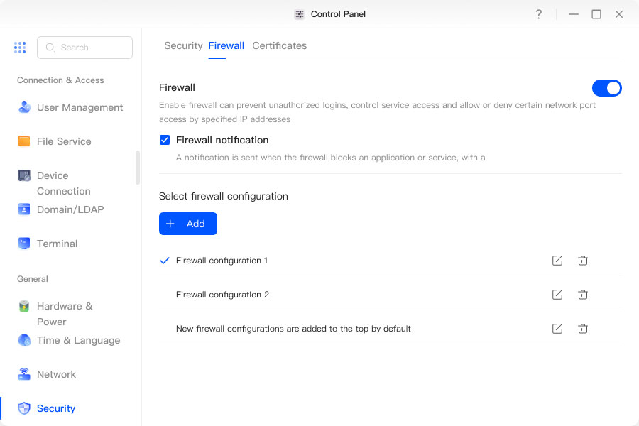 Ugreen NAS DH Firewall