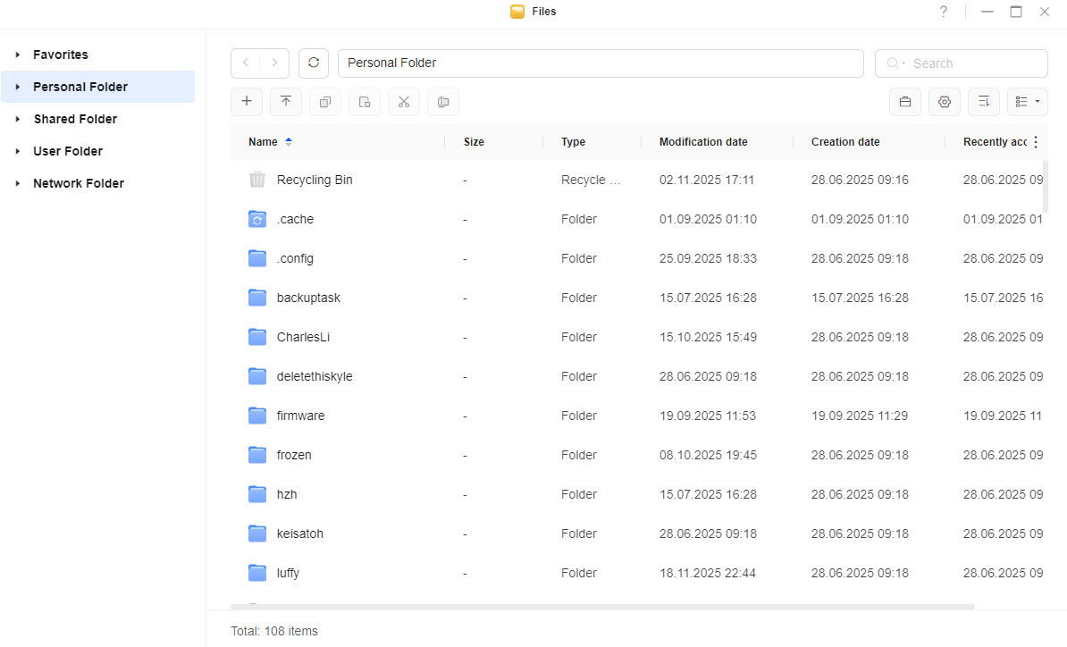Ugreen NAS DH Folders