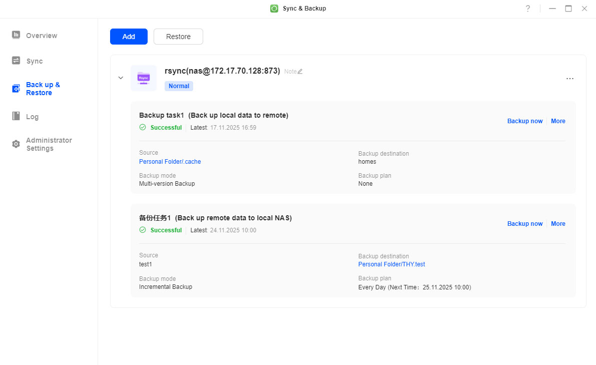 Ugreen NAS DH sync and backup
