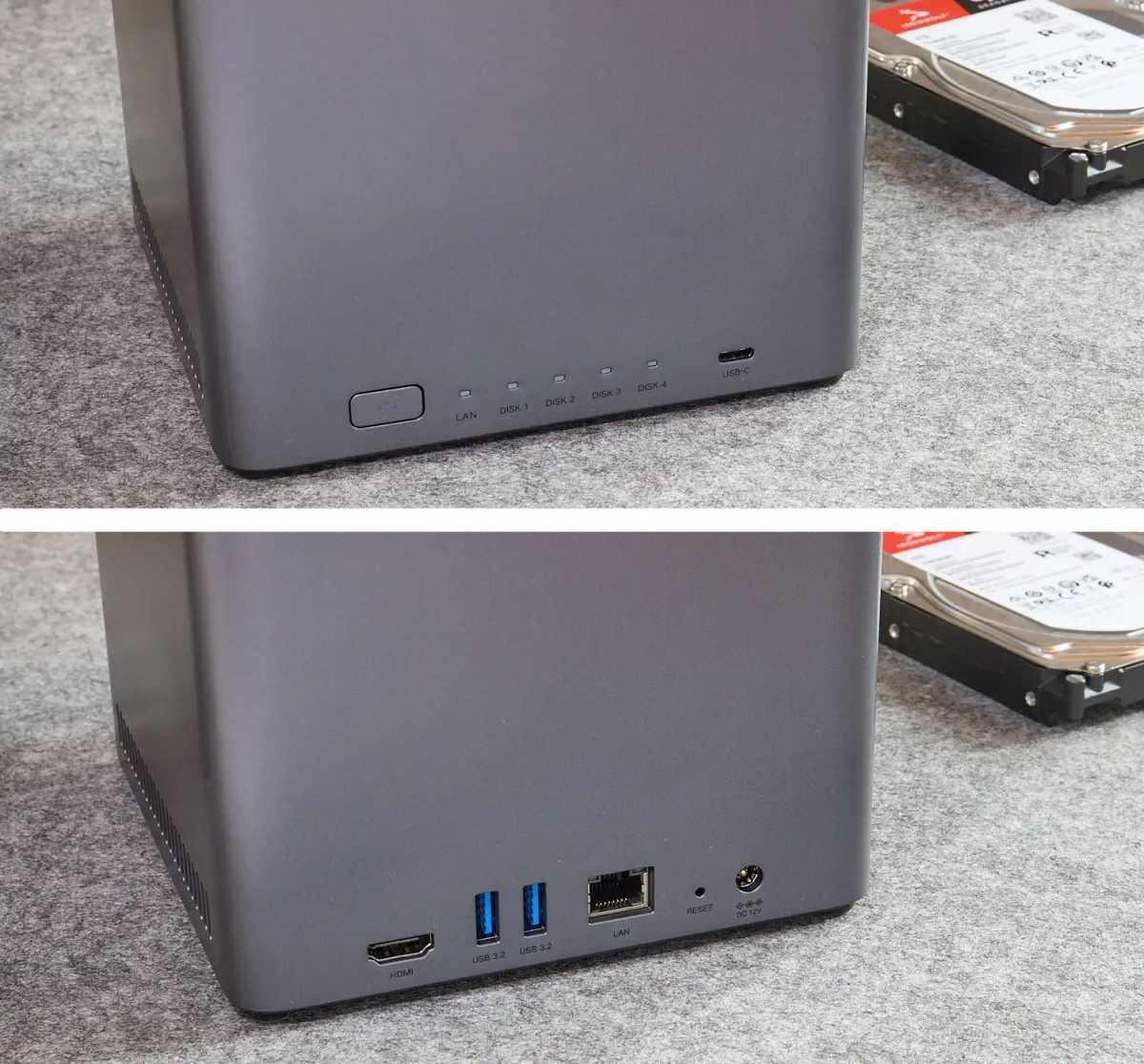 Ugreen NASync DH4300 Plus front and back ports