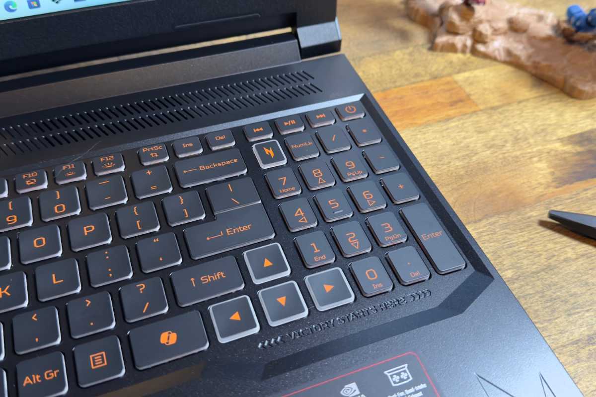 Acer Nitro V 16 AI keyboard