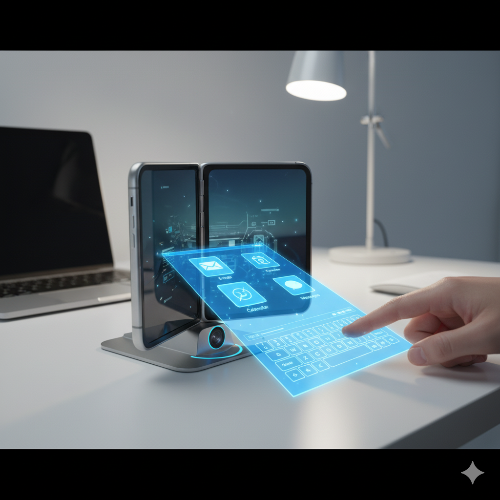 Diseño Géminis de un iPhone plegable