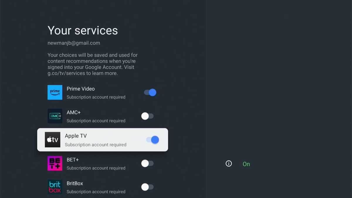 Google TV home screen customization
