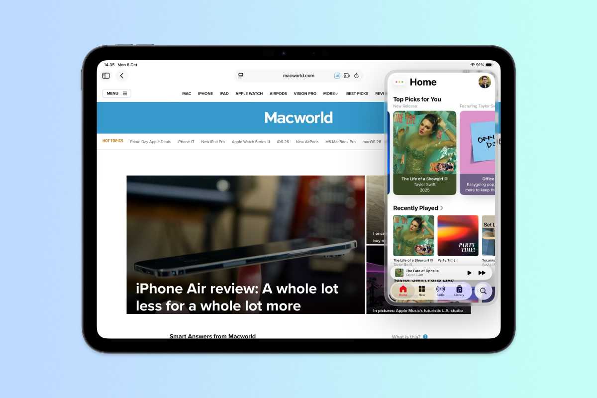 iPadOS 26.1 slide over multitasking feature
