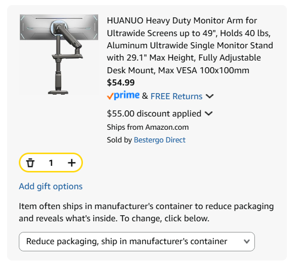 huanuo monitor arm Amazon discount 