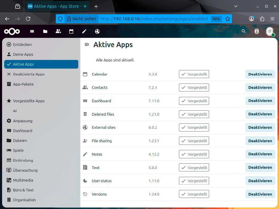 Mit Nextcloud eigenen Server für Kalender, Adressverwaltung und Notizen ...