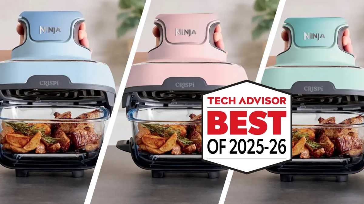 Ninja Crispi in three colours with award logo overlaid