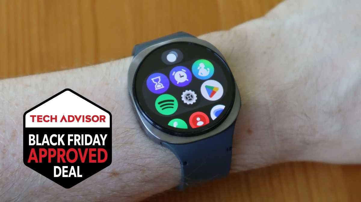 Samsung Galaxy Watch 8 with Black Friday deal logo
